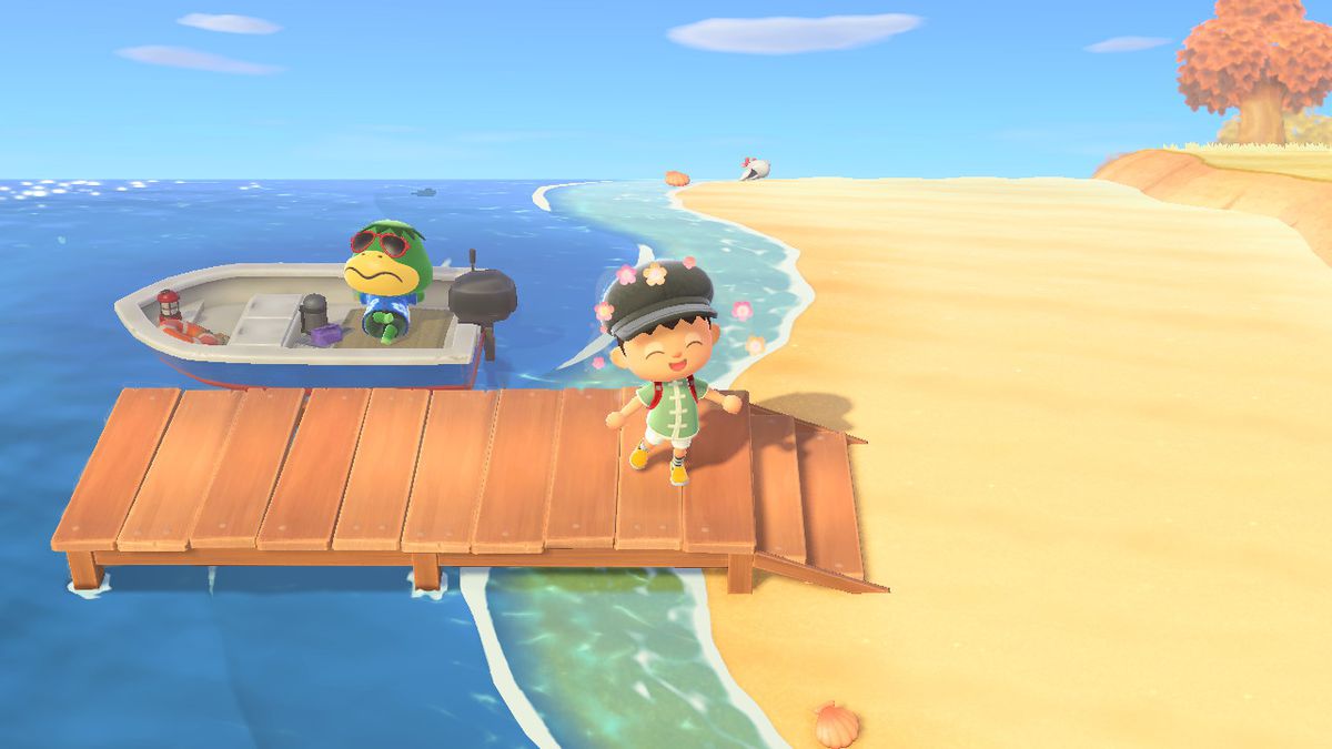 Kapp’n docked at the …&nbsp;dock in Animal Crossing New Horizons.