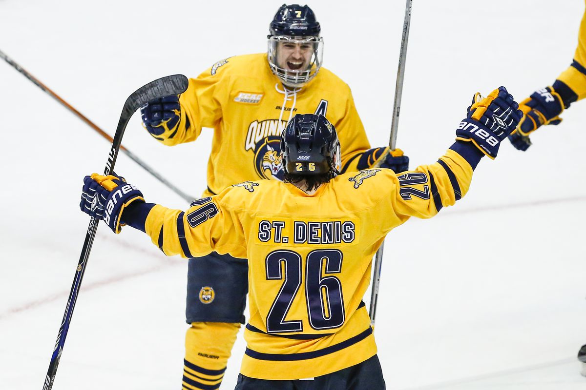 Quinnipiac advanced to the Frozen Four with wins over RIT and UMass Lowell at the NCAA East Regional in Albany, NY.