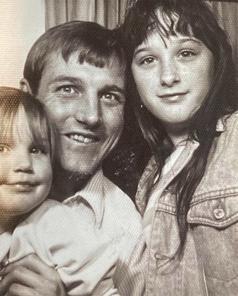 Brooke Self, 4, right, is pictured with her father, Curtis, and stepsister Monique Coulam, 10.