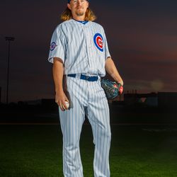 The last of the long-haired Cubs pitchers, Pierce Johnson -