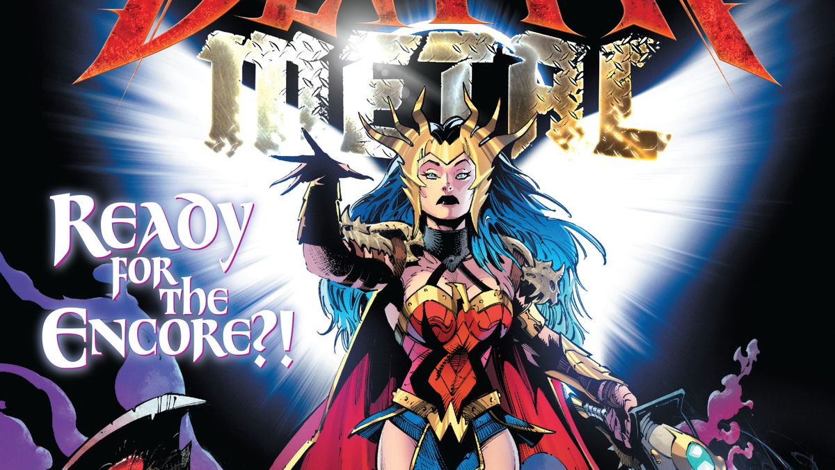 Wonder Woman, Batman, and Superman on the cover of Dark Nights: Death Metal #1, DC Comics (2020.
