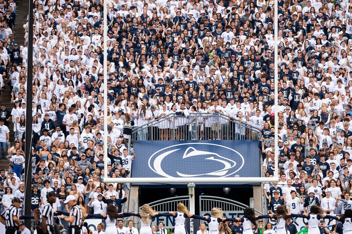 The S-Zone can be seen in the Penn State student section during the first half of a NCAA football game against Indiana at Beaver Stadium Saturday, Oct. 28, 2023