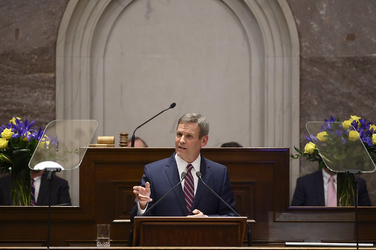 Gov. Bill Lee delivers his second State of the State Address to the Tennessee General Assembly in Nashville.