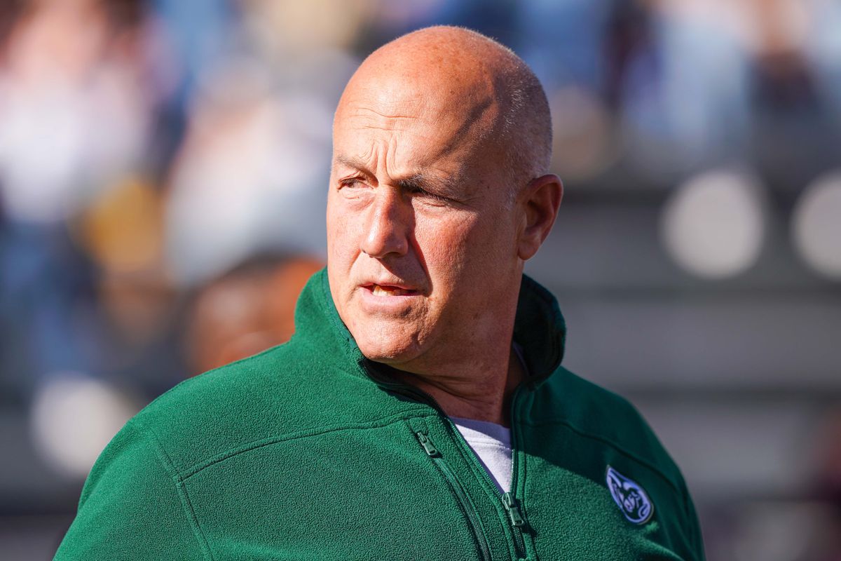 Colorado State Rams head coach Steve Addazio before the game against the Wyoming Cowboys at Jonah Field at War Memorial Stadium.