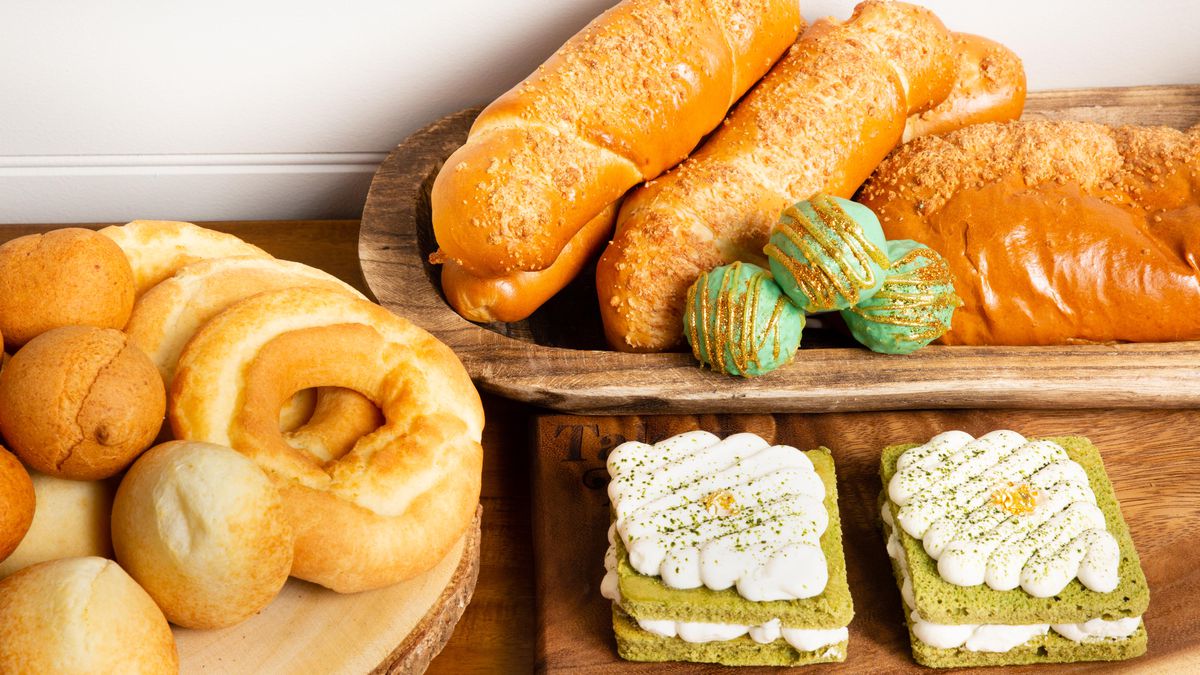 An array of breads and pastries