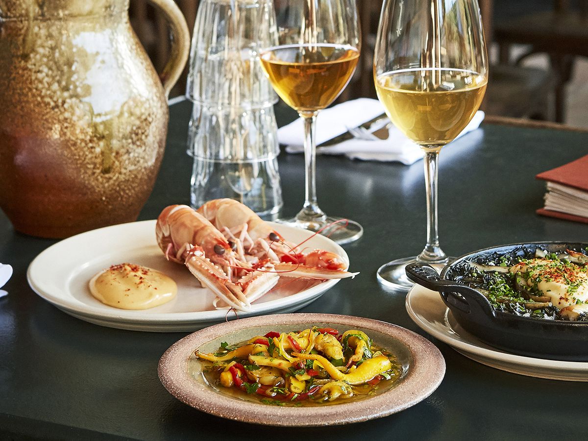 Best seafood restaurants in London: Prawns, cuttlefish, and natural wine at Westerns Laundry, one of the best restaurants in Islington