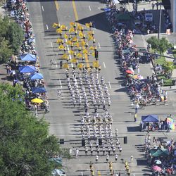 Floats go down the street during the Days of ’47 Parade in Salt Lake City on Saturday, July 24, 2010.