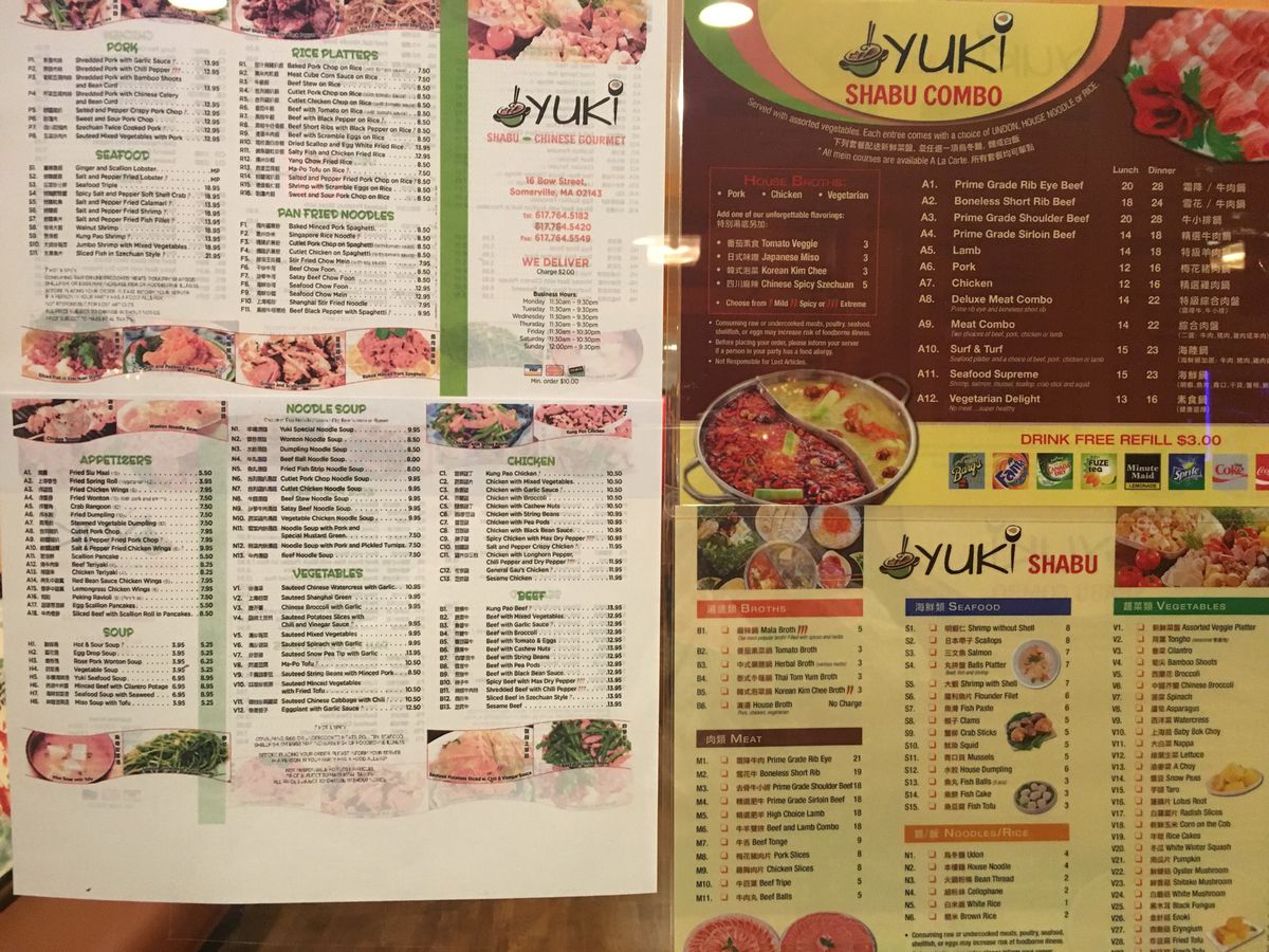 Yuki menu