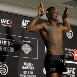 OSP poses after making weight at UFC 229 weigh-ins.