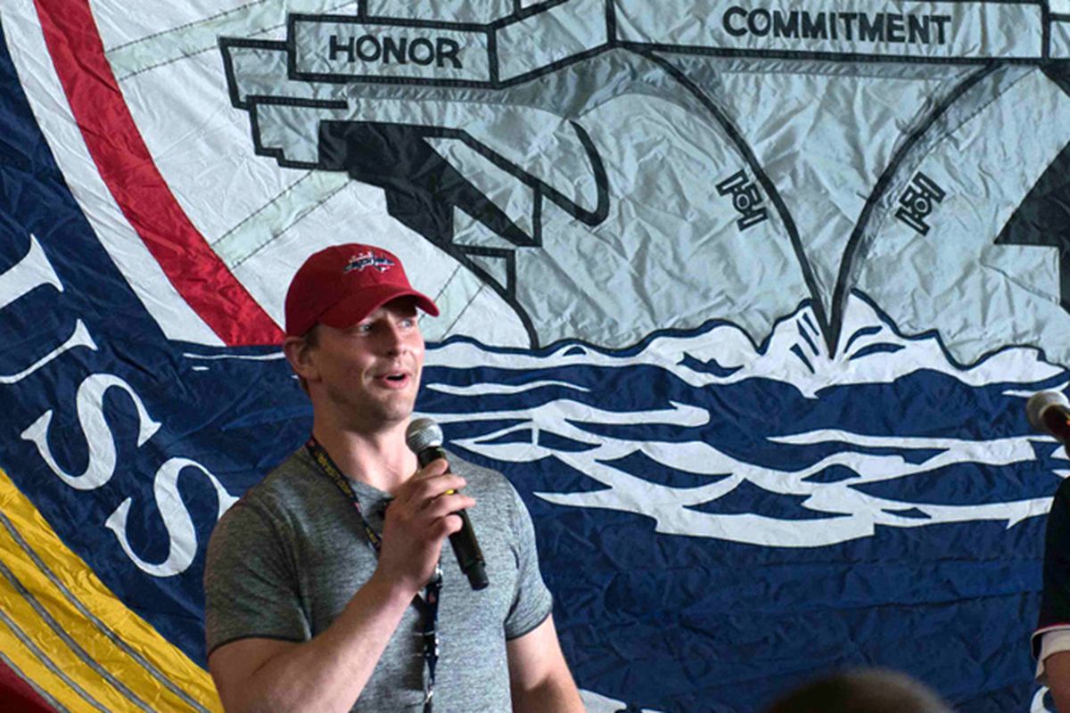 Honor and commitment in full effect as Matt Hendricks visits the aircraft carrier USS Stennis