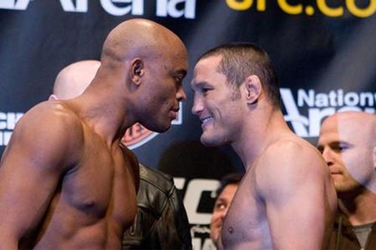 As far as his next fight is concerned, Anderson Silva (L) is Dan Henderson's second choice.