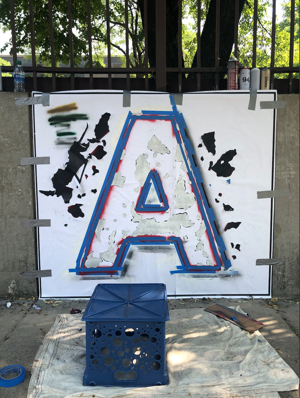 The letter “A” in “Dreams” was inspired by the Aragon Ballroom. It’s part of Left Handed Wave’s mural, “Beyond Human Dreams of Loveliness,” completed on June 24, 2020.