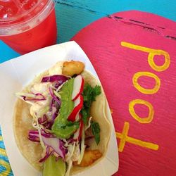 <span class="credit">[Fish Taco and Watermelon Juice from Rockaway Taco. By <a href="http://www.flickr.com/photos/polsia/9589754803/in/pool-eater/">Polsia</a>.]</span>