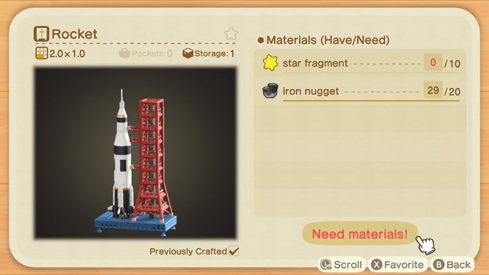 Rocket in Animal Crossing New Horizons