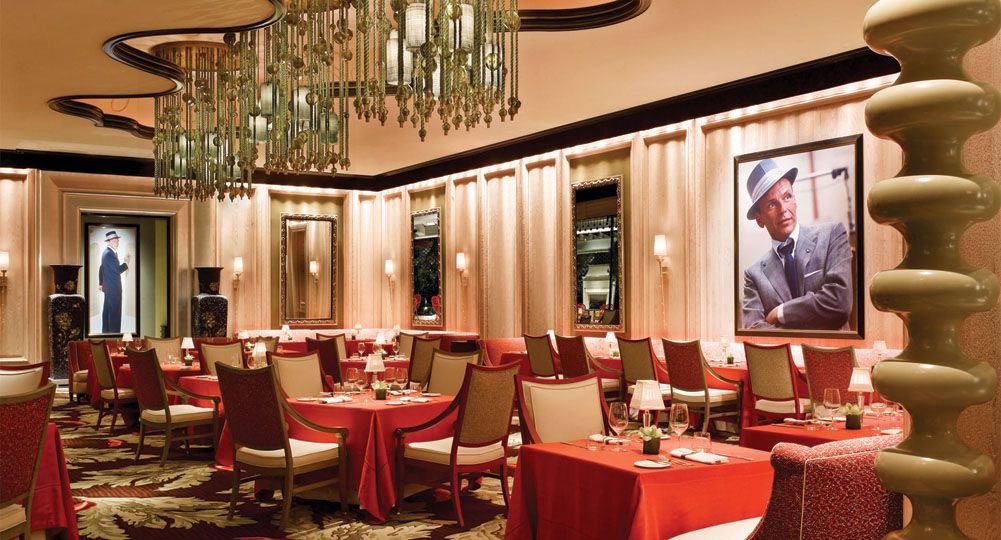 Restaurant interior with photo of Frank Sinatra