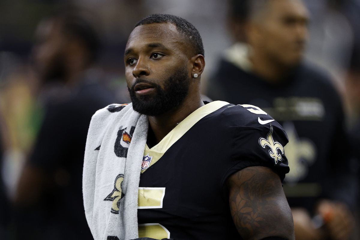 Jarvis Landry #5 of the New Orleans Saints at Caesars Superdome on September 18, 2022 in New Orleans, Louisiana.