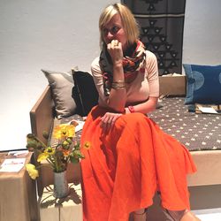 We had an orange-crush on Block Shop designer Lily Stockman's skirt.