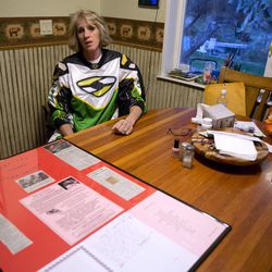 Lillie Kaster talks about the death of her son, Roger Vulgamore, and the five lives his organs saved Thursday, Nov. 3, 2016, at her home in Buhl.