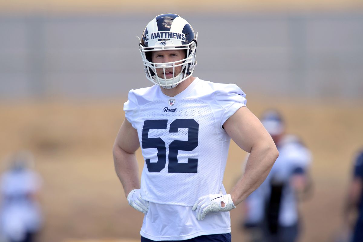 Los Angeles Rams LB Clay Matthews during organized team activities, May 20, 2019.