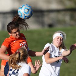 Skyline and Timpview play in 4A girls soccer state semifinal action at Juan Diego Catholic High School on Tuesday, Oct. 18, 2016.