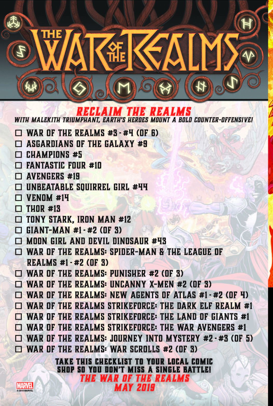 War of the Realms checklist