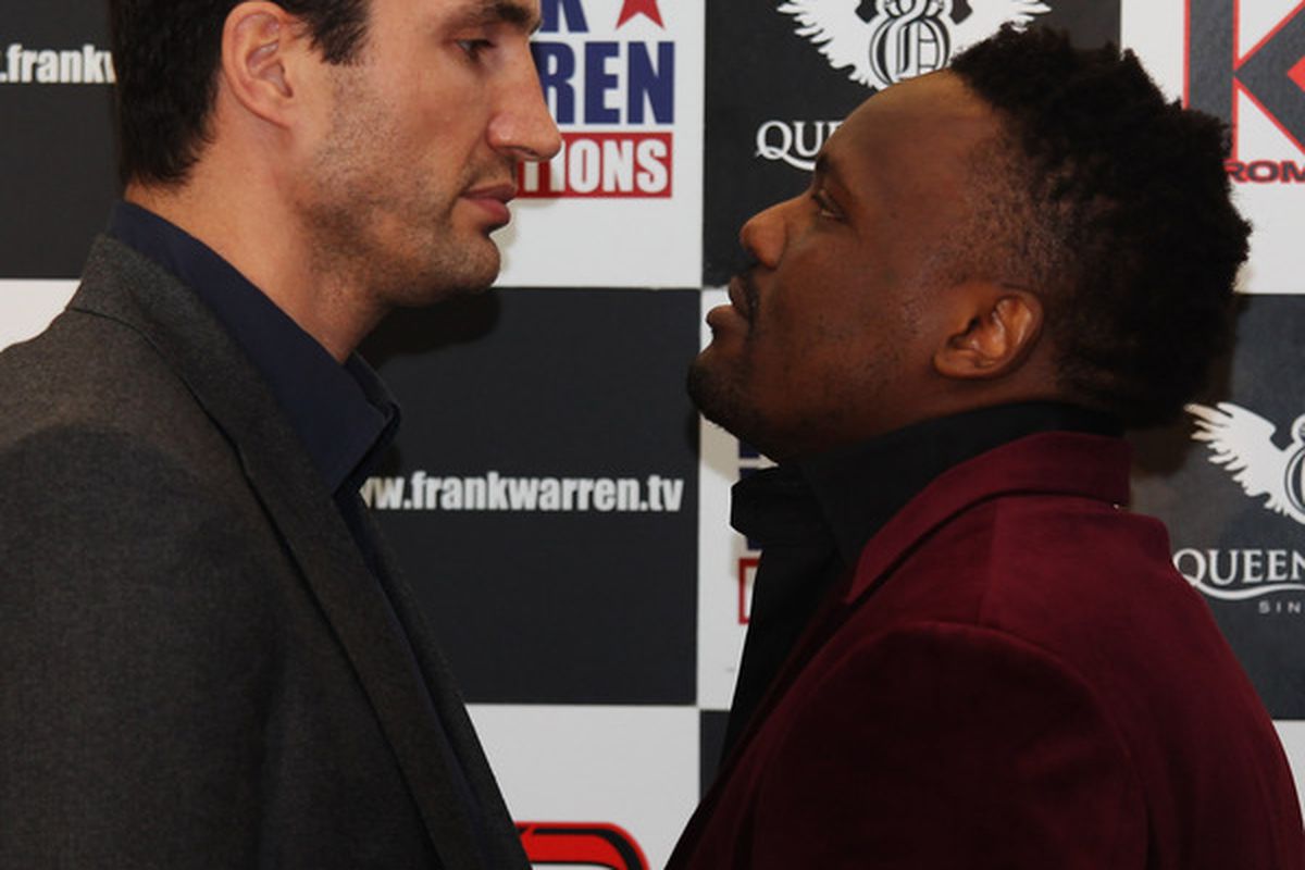 Dereck Chisora has been left hanging for a second time by Wladimir Klitschko. Their April 30 fight is off, with Klitschko claiming injury. (Photo by Warren Little/Getty Images)