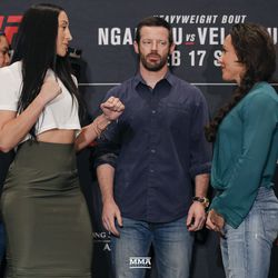 Jessica Penne and Jodie Esquibel face off Friday at UFC Phoenix media day.