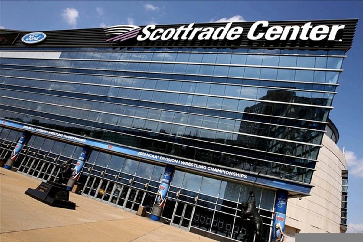 March 14, 2012; St. Louis, MO, USA; A general exterior view of the Scottrade Center a day prior to the 2012 division I wrestling championships. Mandatory Credit: Andrew Carpenean-US PRESSWIRE