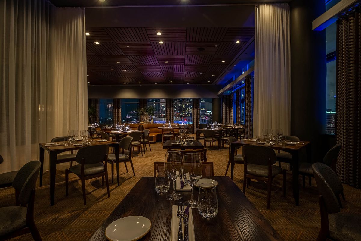 A private dining area at Leña restaurant in Downtown Los Angeles.