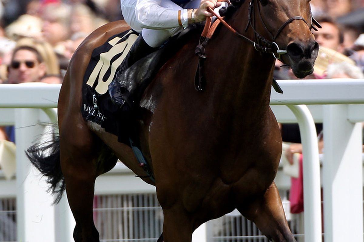 ASCOT, ENGLAND - JUNE 15: Olivier Peslier and Goldikova storm home to land the Group 1 Queen Anne Stakes run on the 1st day of Royal Ascot at Ascot Racecourse on June 15, 2010 in Ascot, England. (Photo by Julian Herbert/Getty Images) 