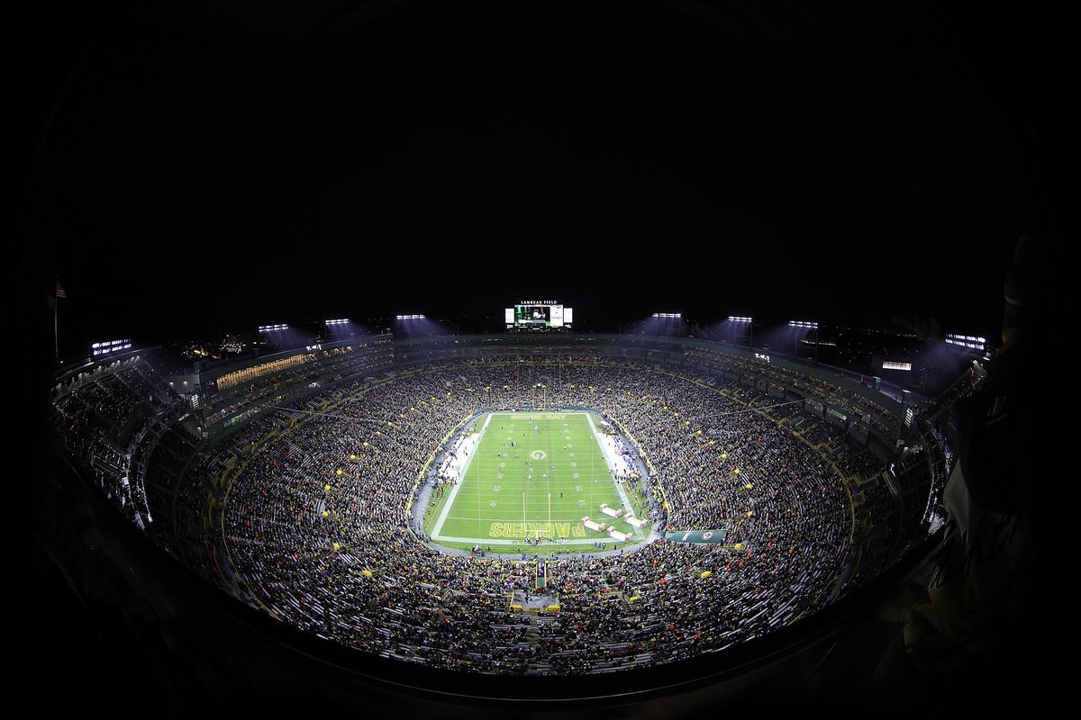 A general view of Lambeau Field prior to a game between the Green Bay Packers and the Los Angeles Rams on December 19, 2022 in Green Bay, Wisconsin.
