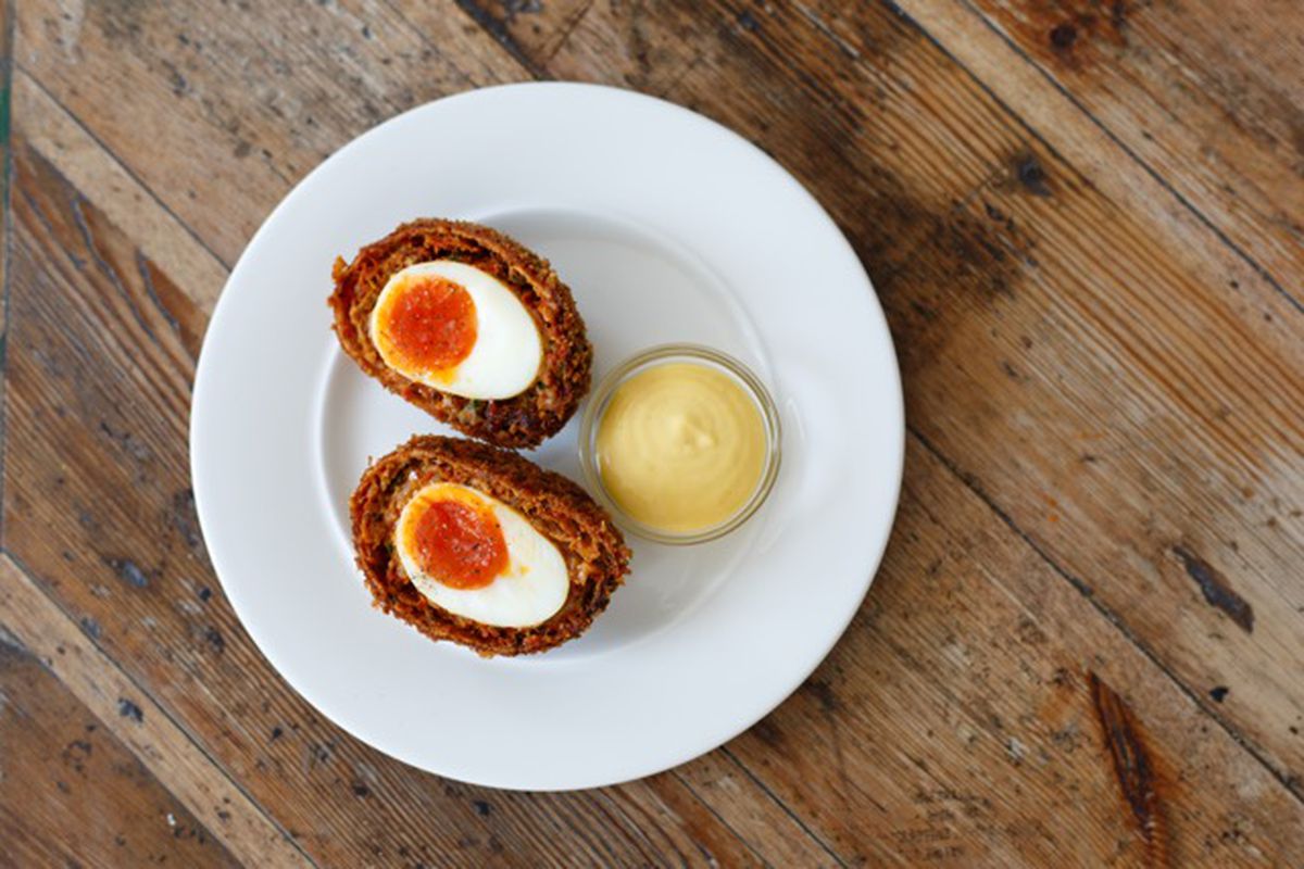 Best pub grub in London: ‘nduja Scotch egg at The Royal Oak Marylebone