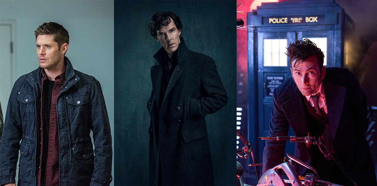 Screenshots of Dean Winchester (Jensen Ackles), Sherlock (Benedict Cumberbatch), and the Tenth Doctor (David Tennant) 