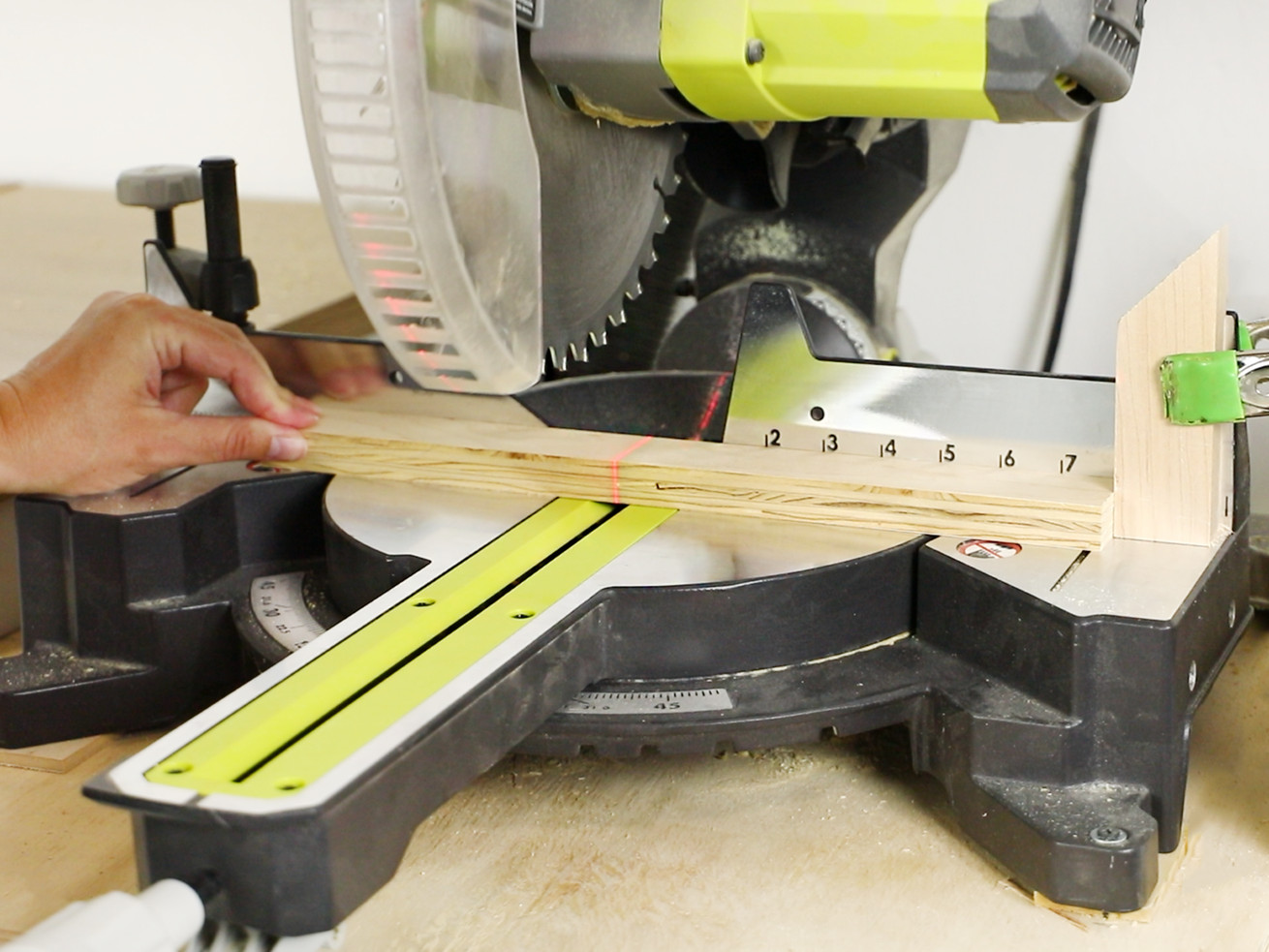 Cutting with a miter saw