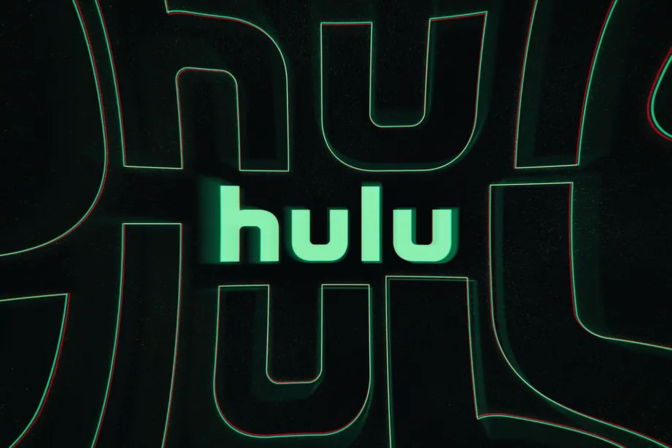 The word Hulu in green, bold font against a black background.