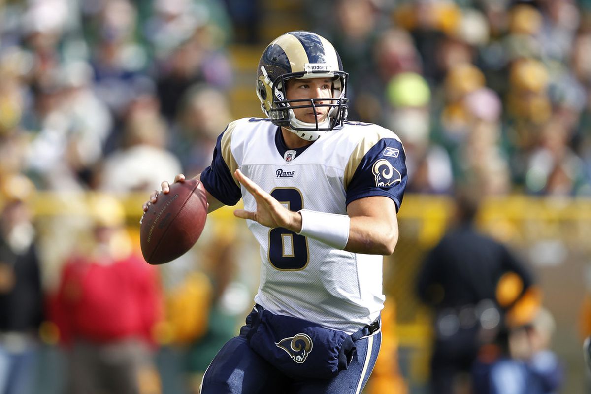 St. Louis Rams QB Sam Bradford's availability will depend entirely on his ability to drop back. 