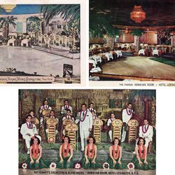 <b>The Hawaiian Room</b> opened in the basement of the Lexington Hotel in 1937, way before tiki bars became really popular in New York.  This lounge featured a South Seas motif and a menu of Polynesian fare and fruity cocktails (click <a href="http://www.