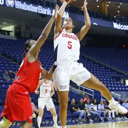 The Japan women’s basketball national team takes on the Canada Women’s Basketball National Team in the Road to the World Cup exhibition series at Webster Bank Arena in Bridgeport, CT on September 7, 2018.