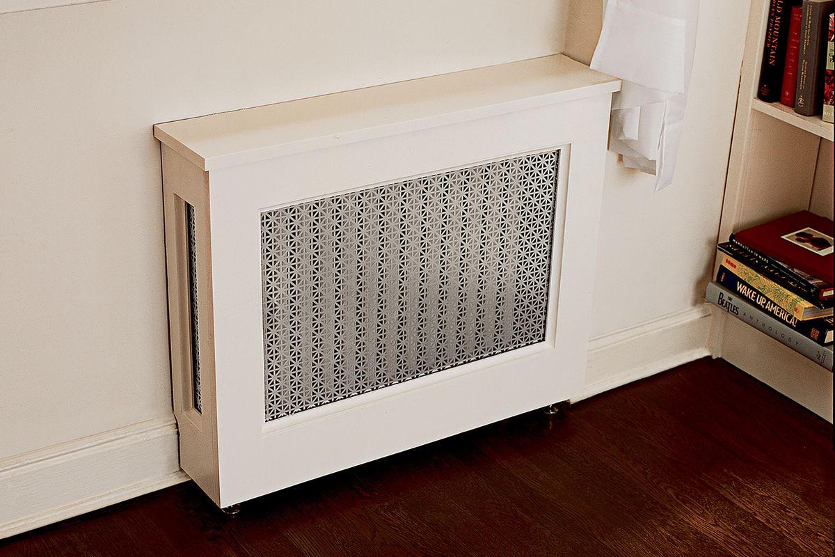 Radiator cover cabinet in home