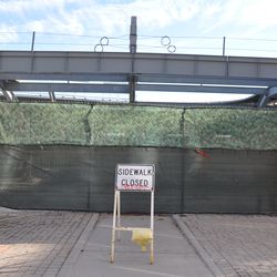 Yes, this sidewalk is closed (on Kenmore)  - 