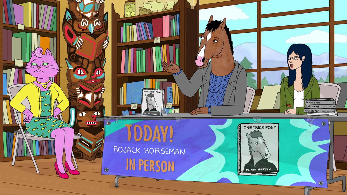 BoJack Horseman goes on a book tour.