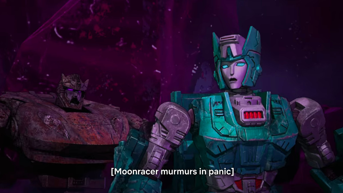 Moonracer is devoured by zombie Transformers on War for Cybertron - Siege