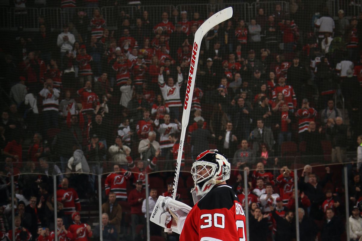 Martin Brodeur was given a big ovation after last night's 4-3 win over Detroit. Will it be his last in New Jersey?