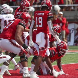 First-half action in the University of Utah versus Northern Illinois football game at Rice-Eccles Stadium in Salt Lake City on Saturday, Sept. 7, 2019.