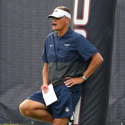 UConn head coach Randy Edsall during UConn Huskies football practice on Saturday, August 7, 2021