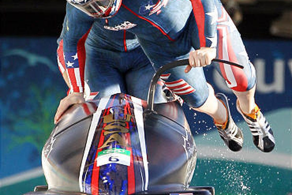 Park City's Steve Holcomb piloted the United States' USA-1 in two-man bobsled on Sunday.
