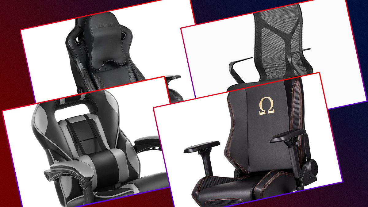 Grid featuring four different gaming chairs
