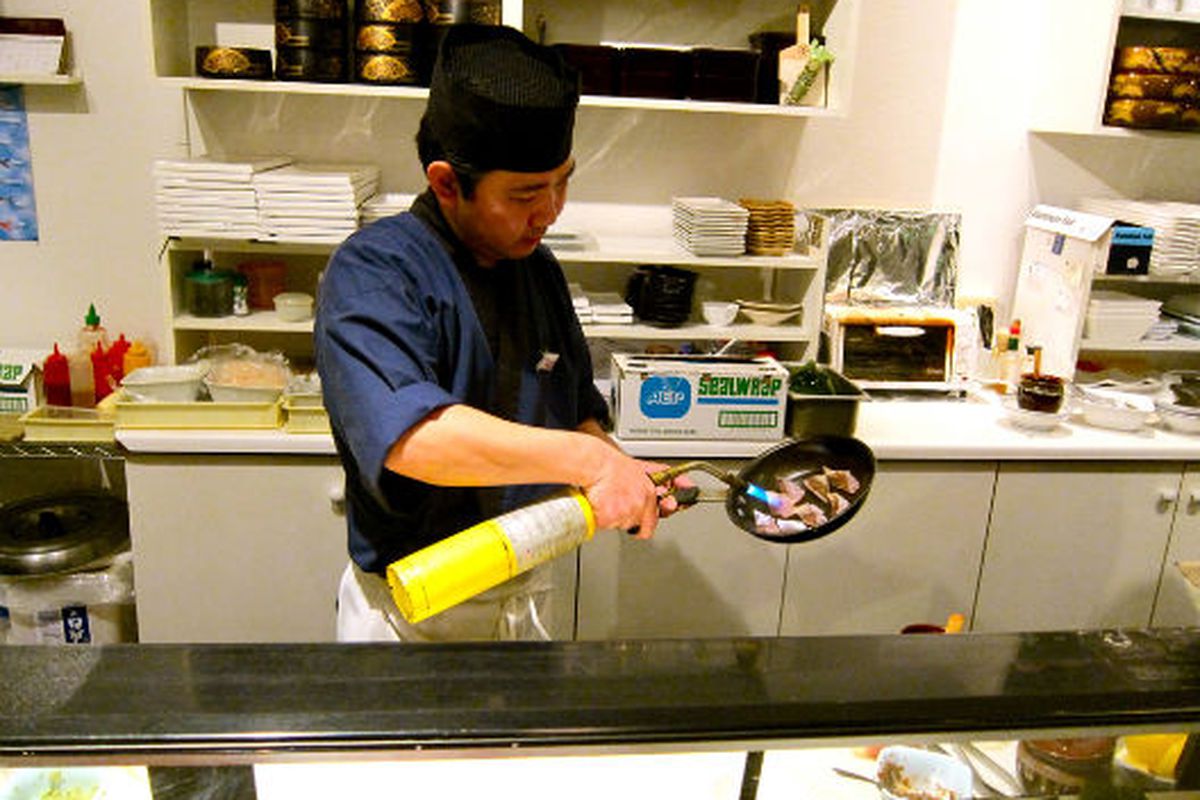 LA: A torch wielding chef at Nozomi  
