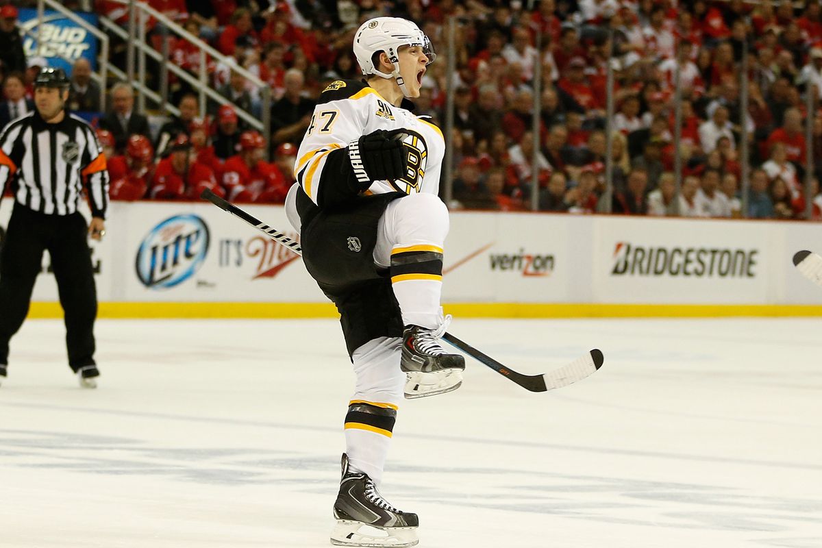 Torey Krug practices for his summer job at the Ministry of Silly Walks