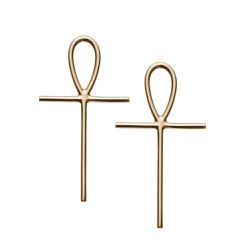 Large Ankh 14k gold studs, $200 (was $540)